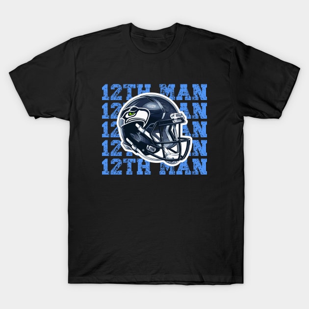 Seattle Seahawks Helmet 12th Man T-Shirt by vectrus